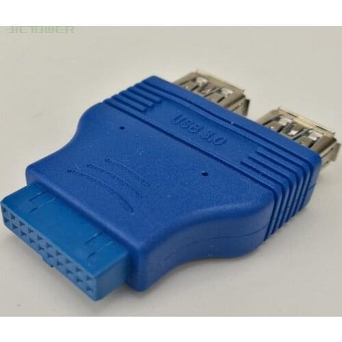 100pcs/lot Dual USB 3.0 Type A Female To 20-Pin Motherboard Header Female Converter Adapter Jy23 19 Dropship