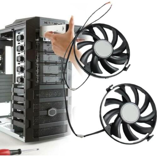 2PCS Graphics Card Cooling Fan For XFX R9 370/380/380X/ R7 370/360 For FDC10U12S9-C GPU VGA Cooler Replacement