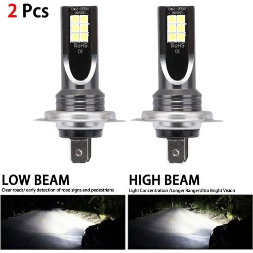 2pcs / set H7 80W LED Car Headlight Car Front Bulb Super Bright White Beam 6000K Car Modeling Fog Light Kit
