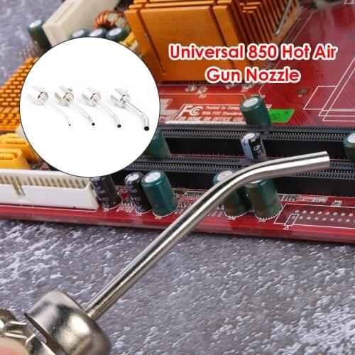 4 Pack Hot Air Nozzles Soldering Tool Stainless Steel Long Bent Heat Gun Nozzles for 850 Hot Air Rework Station