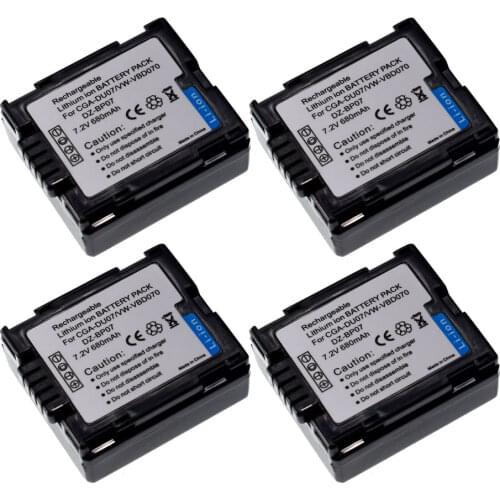 4X CGA-DU07 Battery for PANASONIC NV-GS120 GS140 GS10 GS21 GS22 GS25 GS27 GS30 GS33 GS35 GS37 GS400 GS500 GS330 GS328 GS180