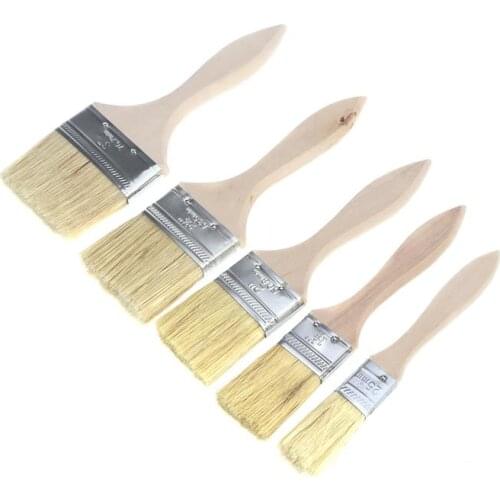 5PCS Paint Brushes with Wooden Handle Home Cleaning Brushes for Wall and Furniture Paint