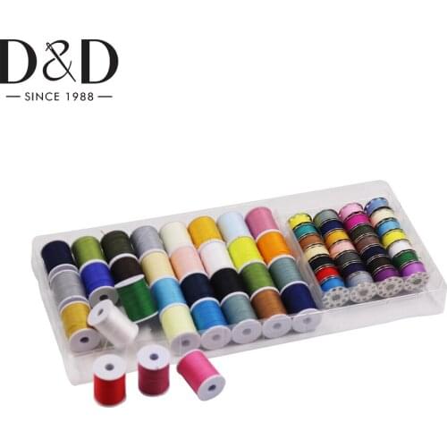 60pcs Sewing Thread for Sewing Polyester Thread Set Sewing Machine Metal Bobbins and Thread Spools Sewing Kit