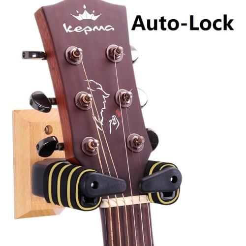 Guitar Hanger Hook Auto Lock Wood Base for Electric Guitar Bass Music instrument accessories