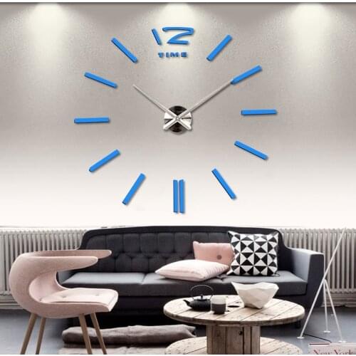 Oversized Mirror 3D Wall Clock Wall Sticker Creative Living Room Quartz Clock DIY Home Decoration Mirror EVA Wall Clock