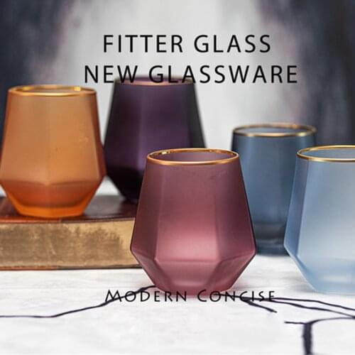 Household Non-Slip Water Glass Cup For Coffee Milk Diamond Hexagonal Whiskey Cocktail Beer Glass Transparent Glass Cup Glass