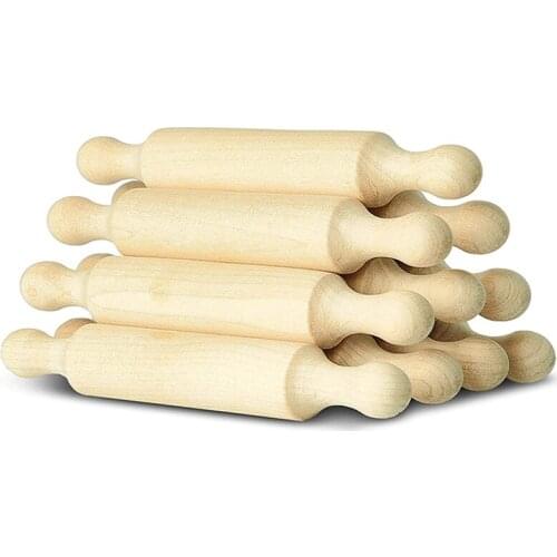 Wooden Mini Rolling Pin 6 Inches Long Kitchen Baking Rolling Pin Small Wood Dough Roller for Children Fondant Pasta