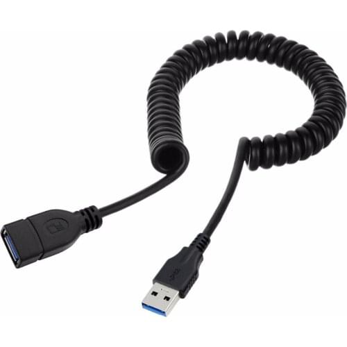 Stretch USB 3.0 Type-A Male to Female Extension Data Charged Cable for Tablet & Mobile Phone Laptop Hard Disk Drive 100cm Black