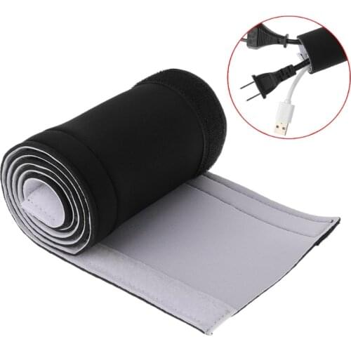 Cable Management Sleeve Flexible Neoprene Wrap Wire Cord Hider Cover Organizer