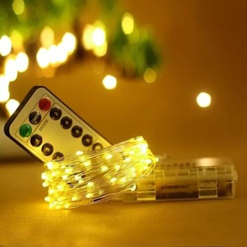 5M 10M Fairy Lights Battery Operated Twinkle Lights with Remote Waterproof String Lights for Bedroom Wedding Party Xmas Hallowee