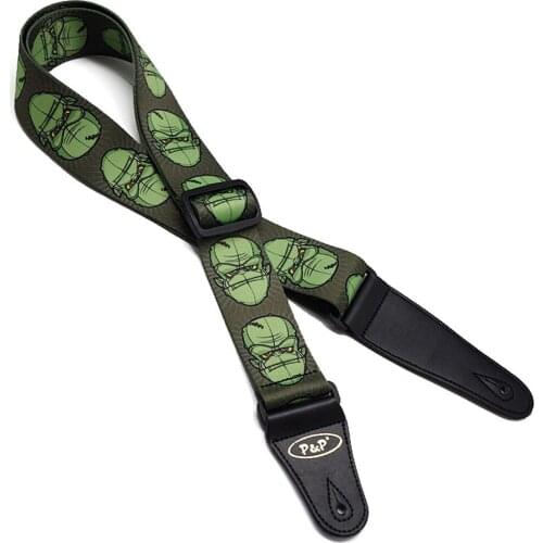 Green Man Pattern Guitar Strap Electric Guitar Acoustic Guitar Folk Guitar Bass Strap