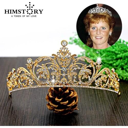 HIMSTORY Gold /white Crystal Rhinestone Bridal Hair Jewelry Princess Wedding Hair Accessories Pageant Headband