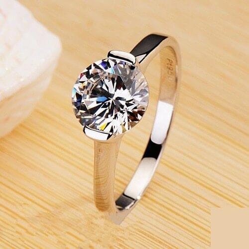 Outlast Classic 1Ct 6.5mm D Moissanite Engagement Ring Solid Platinum 950 Wedding Marriage Jewelry