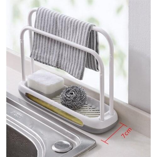 Kitchen Sink Faucet Sponge Soap Storage Organizer Cloth Drain Rack Holder Shelf