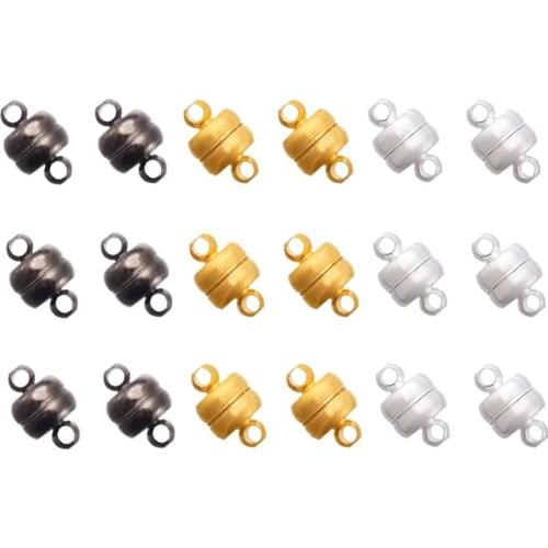 100 Sets 11x7mm, Hole: 1.5mm Brass Magnetic Clasps Accessories Findings for Jewelry Making DIY Bracelet Necklace Supplies Mixed