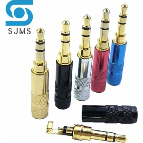 Mini 3.5mm Headset Plug 3 Pole Jack with Clip 3.5 mm Repair Headphone Audio Plug Jack Adapter Connector for 4mm Cable Adapter