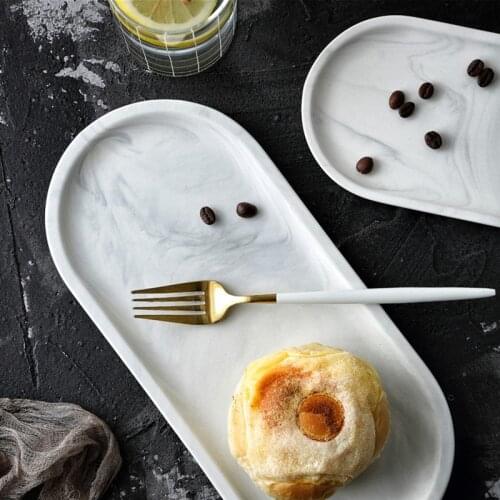 MT Nordic Western Food Plate Creative Jewelry Plate Flat Plate Fish Plate Simple Ceramic Frosted Oval Heart Snack Plates Ceramic