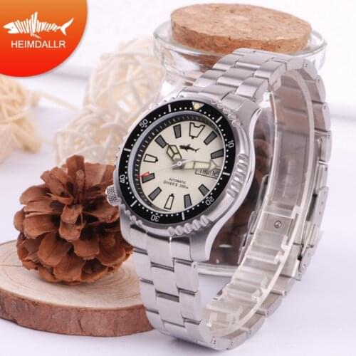 HEIMDALLR Mens Automatic Watch 316L Steel Sapphire Glass C3 200M Waterproof Diver Watch NH36A Mechanical Watches