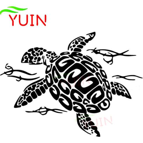 Turtle Swimming Creative Animal Car Decal Fashion Car Window Decoration PVC Waterproof Sunscreen Sticker Can Be Customized Color