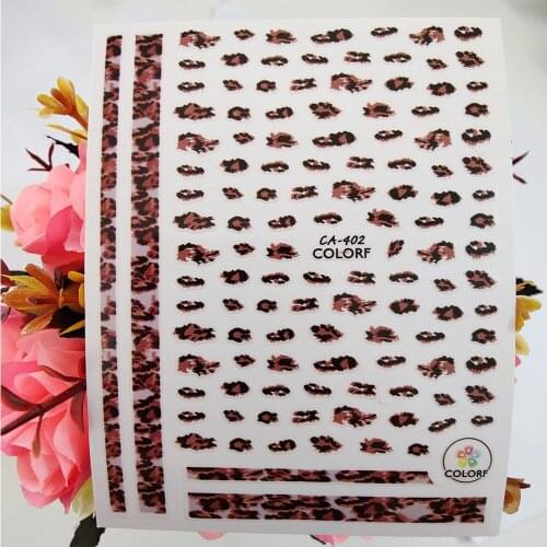 Sexy Leopard 3D Nail Sticker Line Art Self Adhesive Design Stickers for Nails Foil Decoraciones Decals Manicure Accessories