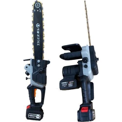 88V Brushless Cordless Chain Saw Fast Charger 4800W 16-Inch Portable Electric Pruning Saw Kit with 2 Batteries for Tree Cutting