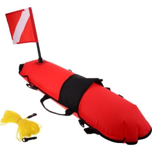 EVA Diving Floating Mat Water Surface Marker Inflatable Diving Buoy with Flag & Rope for Swimming Diving Pool Kayak Boat