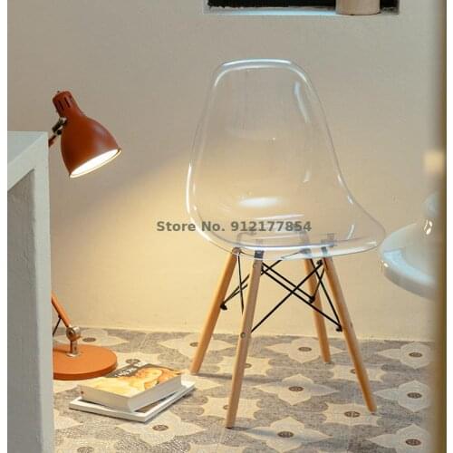 Transparent Chair Ins Acrylic Backrest Stool Plastic Crystal Dining Chair Net Red Photo Clothing Store Makeup Chair