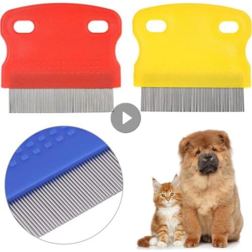 Flea Comb For Cats Dogs Pet Stainless Steel Comfort Flea Hair Grooming Tools Deworming Brush Short Long Pets Hair Fur Remove
