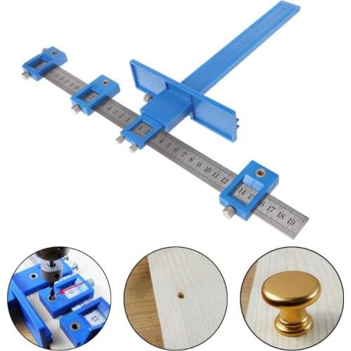 Adjustable Punch Locator Drill Template Guide Multifunctional Cabinet Hardware Jig Tool for Installation of Knob on Door TN88