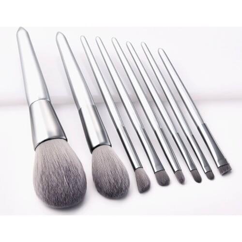 High-end Silver Makeup Brushes Set Foundation Powder Blush Eyeshadow Concealer Lip Eyebrow Make Up Brush Cosmetics Beauty Tools