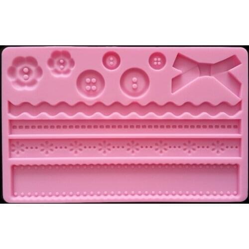 Silicone Mold Piece Three-dimensional Printing Buttons Baking Untensils Doublle Fondant Cake Tools