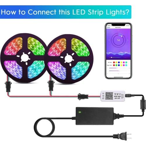 DC 12V WS2811 BluetoothLED Strip 5050 SP110E APP Controller RGB addressable Led Strip Light 2811 pixel strips Set