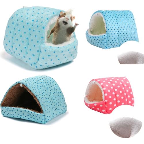 Warm Plush Hamster Cage Guinea Pig Nest House Bed Small Animal Sleeping Bed Nest for Rodent/Guinea Pig/Rat/Hedgehog