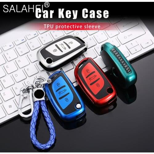 TPU Car Key Case Cover Key Bag Decoration For Citroen C1 C2 C3 C4 C5 DS3 DS4 DS5 DS6 For Peugeot 107 207 306 307 407 308 607