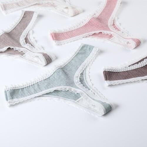 Panties For Women Sexy G String Patchwork Underwear Lace Thong Cotton Lingerie Comfortable Underpants New Arrival DULASI