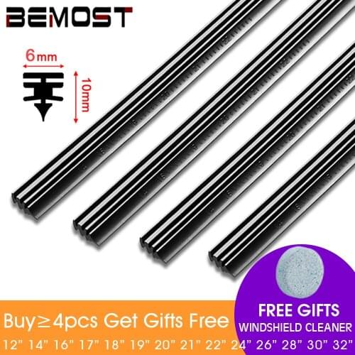 High Quality Boneless Frameless Rubber Car Wiper Blade Refill Strips Windscreen 6mm Windshield 2PCS DIY Cut Car Accessories