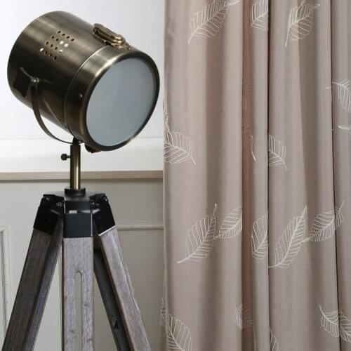 Direct Supply Embroidery Curtain Decoration American Cotton and Linen Curtain Cloth Leaf Spot Curtains for Living Room Bedroom