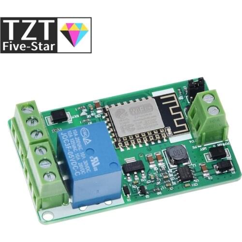 Green ESP8266 Relay Module 10A 220V Network Relay WIFI Module Input DC 7V~30V 4 Layers Board TVS Input Automatic Protection