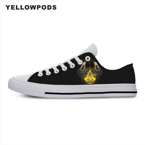 Womens Flats Classic Canvas Shoes Cooled Hot Game Assasins Creed Comfortable Custom Logo Image Printing Mesh Breathable Shoes