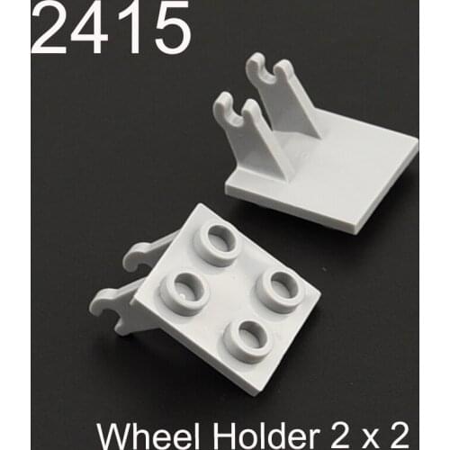 10pcs 2415 Wheel Holder 2 x 2 Thin with Clips, Plane Single Building Blocks Parts MOC DIY Educational Toys
