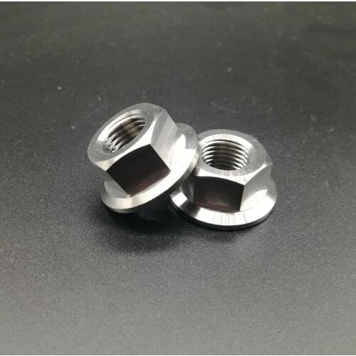 2pcs Titanium Ti M12x1.25 Pitch Sprocket Flange Without Lock Nut Gr.5 6Al/4V M12 Flange Nuts