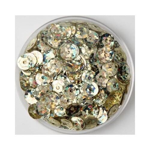 50g(10000pcs) 4mm Cup Loose Sequins Round Paillette Wedding Garment Accessory Sewing Craft Laser Light Gold Confetti