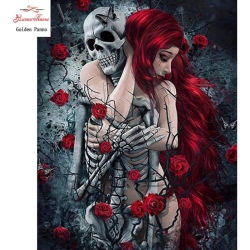 5D DIY diamond painting full square cross stitch inlaid Bone and beautiful girl embroidery diamond mosaic Rose thorn