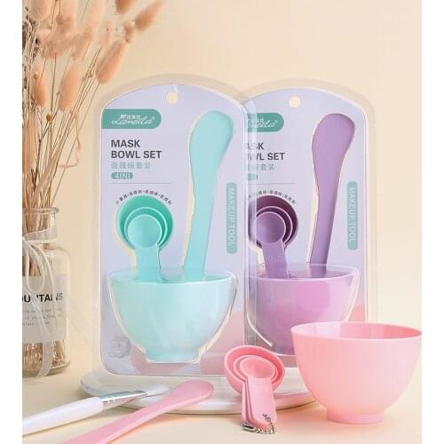 6pcs/set DIY Mask Bowl Mixing Brush With Spoon Makeup Tool Set 4 In1 Home Beauty Skin Care Mixed Stir Face Beauty
