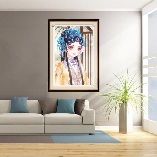 5D Peking Opera Drama Diamond Painting Full Square Round Face Drama Diamond Embroidery Cartoon Picture of Rhinestones Home Decor