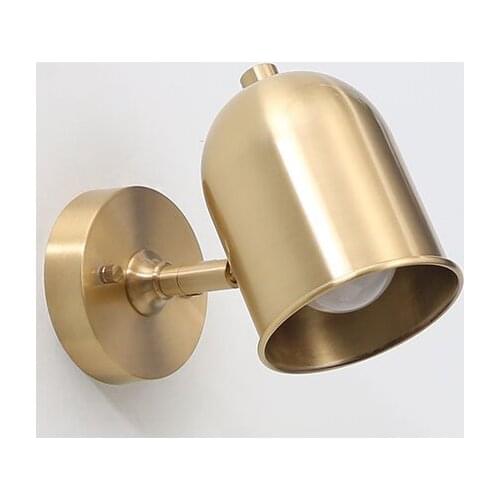 American Copper Adjust Wall Sconce Simple Vintage LED Wall Light Fixtures With Plug Switch Bedside Wall Lamp Indoor Lighting