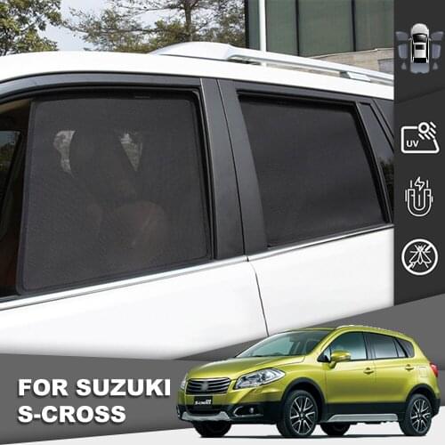 Magnetic Car Sunshade Front Windshield Door Mesh Frame Curtain For Suzuki S-CROSS Reflective Side Window Sun Shade Sunshield