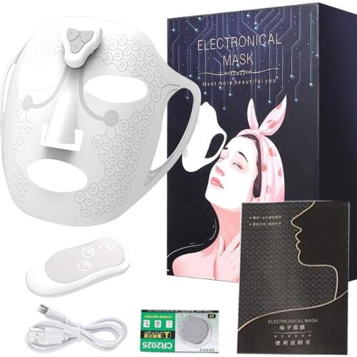 Electronic Facial Mask Charging Massage Device Soft Gel Face Mask Beauty Maintenance Household Acupoint Vibration Anti Wrinkles