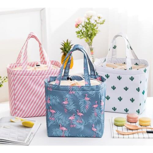 Flamingo Oxford Cloth Storage Bag Keep Warm Cool High Capacity Outdoor Portable Supplies Office Student Lunch Box Drink Bags