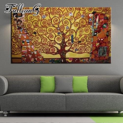 FULLCANG full square/round drill 5d diy large diamond paintings klimt mosaic embroidery abstract tree cross stitch kit FC674